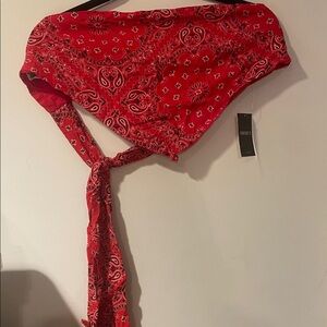 Red Bandana Print Women's halter top